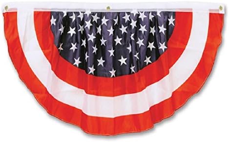 The Beistle Company - Stars Stripes Fabric Bunting - Standard | Red White Blue, Polyester, 4 Feet Wide, Indoor/Outdoor