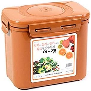 Premium Kimchi, Sauerkraut Container Probiotic Fermentation with Inner Vacuum Lid (Earthenware Brown, 0.45 gal/ 1.7L)