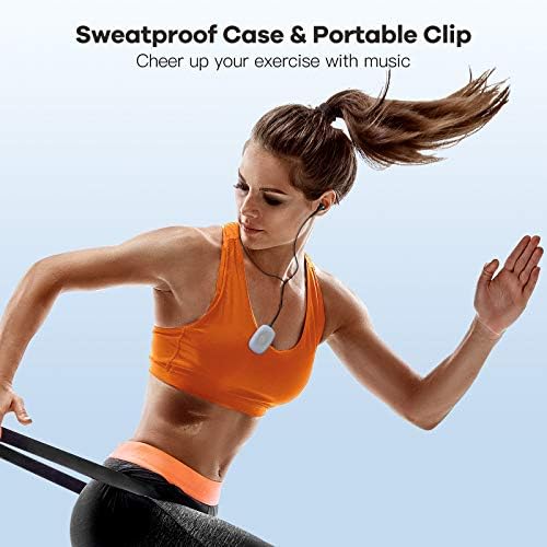 AGPTEK G02 8GB Clip MP3 Player with FM Shuffle & Sweatproof Silicone Case | Screen-Free Portable Music Player, No Bluetooth, Simple for Sports, Running & Walking