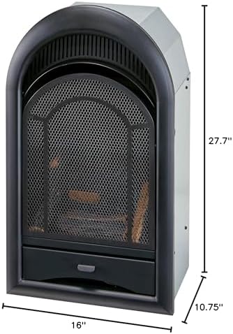 ProCom Dual Fuel Ventless Gas Fireplace Insert - Arched Door, 10,000 BTU, T-Stat Control - Model# PCS100T
