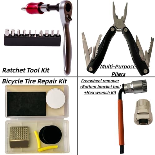 YBEKI Professional Bike Repair Tool Kit with Hard Case - Complete Maintenance Set for Mountain & Road Bikes, Includes Ratchet, Chain Tool