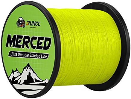 RUNCL Braided Fishing Line Merced, 1000 500 300 Yards Braided Line 4 8 Strands, 6-200LB - Proprietary Weaving Tech, Thin-Coating Tech
