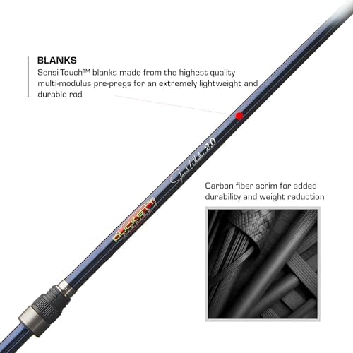 Duckett Fishing Jacob Wheeler Signature 2.0 Casting Rods, Spinning & Crankin' Rods, Pro Angler Designed, Extremely Lightweight & Balanced Sensi-Touch Multi-Modulus Blanks