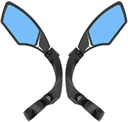 Hafny Handlebar Bike Mirror – HD Glass, Wide Angle, Adjustable 360° Rear View – Shatterproof, Anti-Glare, Premium, MTB, E-Bike, and Commuter Cycling Safety, HF-MR095 (Silver Left)