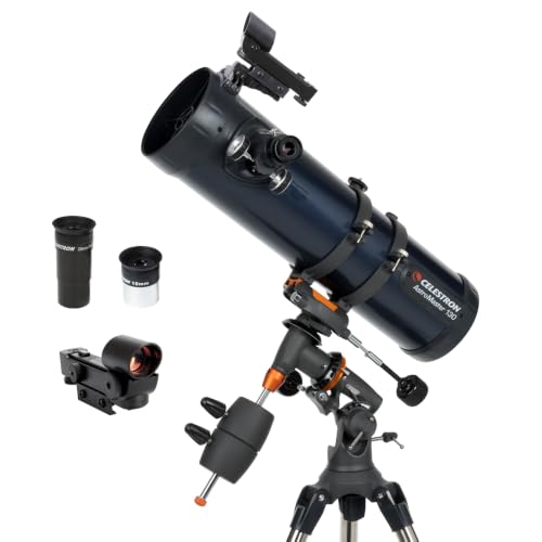 Celestron AstroMaster 130EQ Telescope for Deep-Sky Beginners | Large 130mm Optics, Bright Moon & Deep-Sky Views, Perfect First Telescope, German Equatorial Mount with Easy Manual Controls
