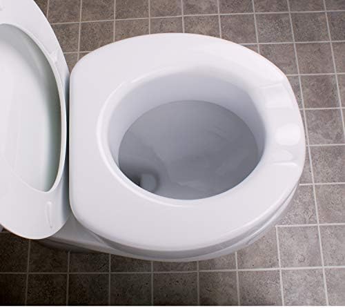 Carex Toilet Seat Riser with Quick-Lock, Raised Plastic Toilet Seat Adds 4” of Height - Fits Most Standard Round & Elongated Toilets