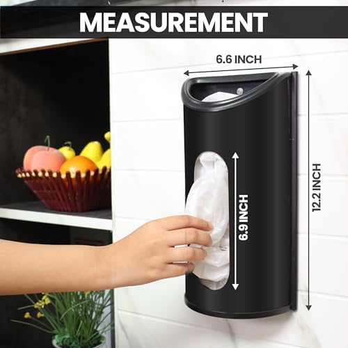 Utopia Kitchen Wall-Mounted Stainless Steel Grocery Bag Holder, Silver | Space-Saving Plastic Bag Holder for Kitchen, Pantry or Cabinet, Reusable Plastic Bag Organizer
