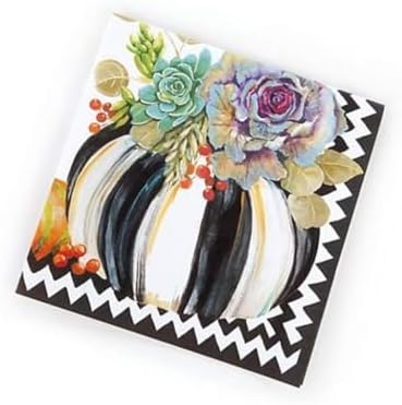 MACKENZIE-CHILDS Autumn Naturals Cocktail Paper Napkins, Festive Autumn and Thanksgiving Napkins, 20 Pack