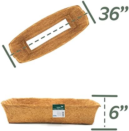 Bosmere F919 Pre-Formed Coco Liner with Soil Moist – 30-Inch Replacement Liner for Window Boxes & Hanging Baskets