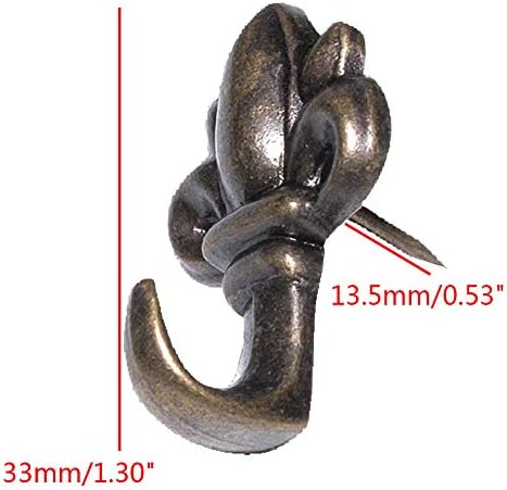 Pack of 20 Zinc Alloy Flower Shape Push Pin Hangers Hook Pin Wall Hooks (Bronze)