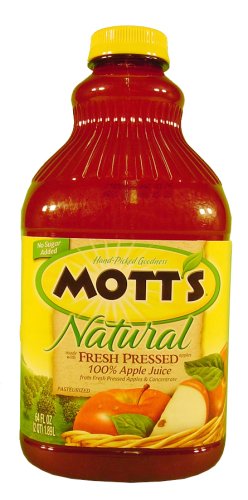 Mott's No Sugar Added Nautral Fresh Pressed Apple Juice 64 oz