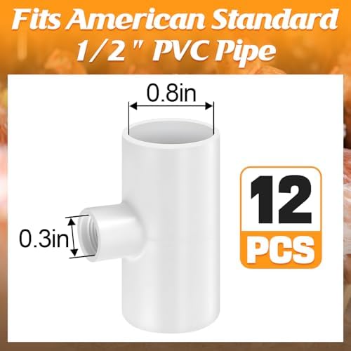 MEWTOGO 20 Pcs Chicken Waterer PVC Pipe Tee Fittings for Large Chicken Coop