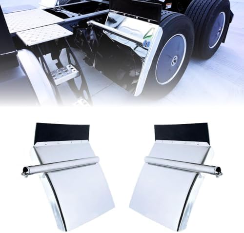 TORQUE Quarter Fenders for Semi Truck, 24" x 24" Black Poly, Tube Bracket and Mounting Hardware Included, Right Left, Quarter Fender Kit Set (TRQF311)