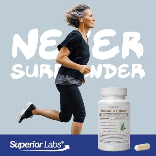 Superior Labs Boswellia Serrata Extract 500mg – 65% Boswellic Acids, Pure Non-GMO, Zero Fillers, Indian Frankincense