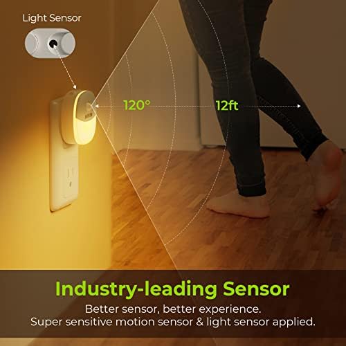AUVON Plug-in Night Light, Motion Sensor and Dusk to Dawn Sensor