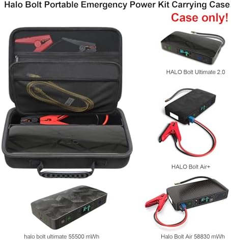 Elonbo Carrying Case for Halo Bolt Ultimate 2.0/3.0 Portable Car Battery Jump Starter/Halo Bolt 55500 mwh/Air 58830/ Air + 55500/58830/ 44400/57720