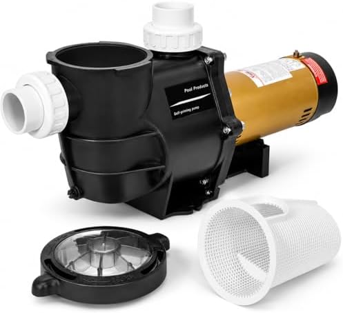 XtremepowerUS 3/4HP 2,400GPH High Flow Pond DIY Self Priming for Above Ground Swimming Pool Pump Strainer Basket 1.5" NPT Inlet/Outlet With Adapter Set