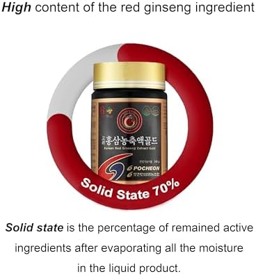 Pocheon 240g(8.5oz), 100% Pure Korean 6years Root Red Ginseng Extract Gold, High Ginsenoside, Saponin, Panax