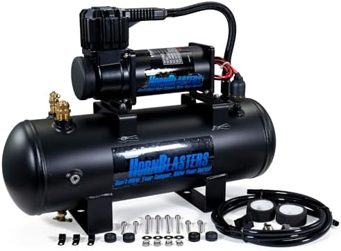 Hornblasters Conductor's Special 228H 2 Gallon 150 PSI All-In-One Train Horn Kit - USA Made Horns - 4 Trumpets - 147.7 Actual dB, Weather-Resistant