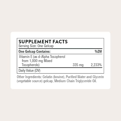 THORNE Ultimate-E, Vitamin E from Mixed Tocopherols Supplement, 60 Softgels | Supports Cardiovascular Health & Antioxidant Protection*, Gluten