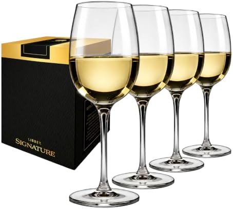 Libbey Signature Kentfield Estate All Purpose Wine Glasses Set of 4, Long Stem Wine Glasses for Red and White Wine, Perfect Glass Goblet Gift Set
