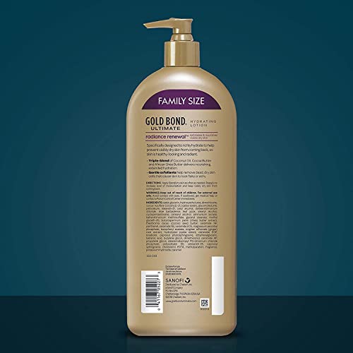 Gold Bond Cocoa Butter Glow Daily Hydrating Lotion for Gifting, 14 Oz | Body lotion with Shea Butter, Cocoa Butter & Coconut Oil, dermatologist-tested, no parabens, phthalates, dyes, 24hr moisture