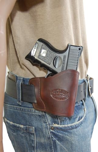 Barsony New Burgundy Leather Yaqui Style Gun OWB Holster for Compact Sub-Compact 9mm 40 45