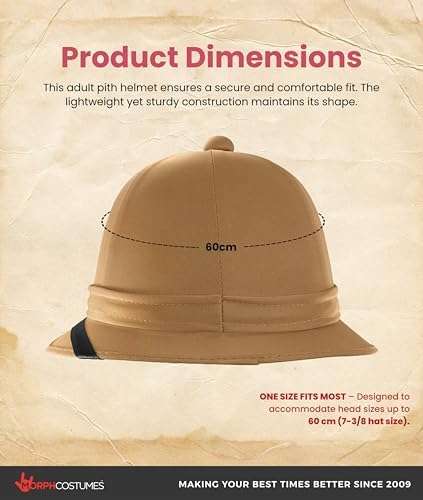 Nicky Bigs Novelties Pith Helmet, Tan Straw Safari Costume Accessory