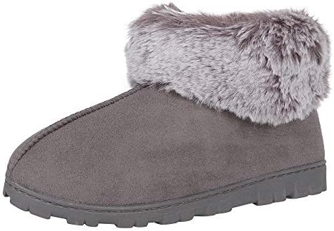 Jessica Simpson Women's and Girls Microsuede Super Soft Bootie Slippers with Indoor Outdoor Sole- Mommy & Me Set Options