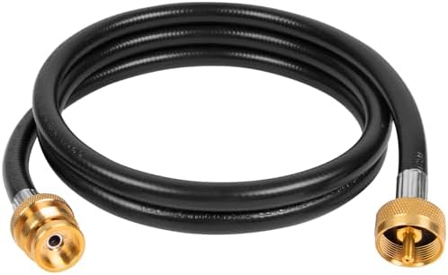 SHINESTAR 5FT Propane Extension Hose for Propane Tree, Tee Adapter | 1"-20 Male to Female Throwaway Cylinder Thread Propane Tank Hose Extension for Camping Stove, Buddy Heater, Weber Q Grill