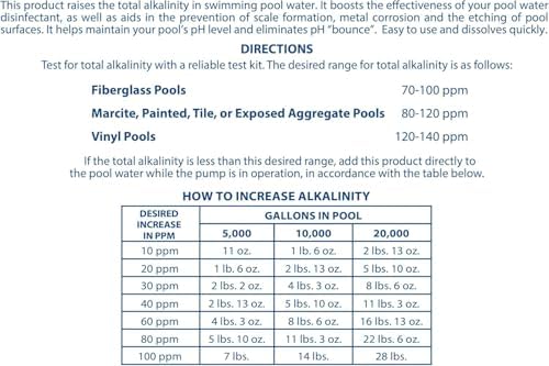 Pool Mate 10-Pounds Premium Alkalinity Increaser for Swimming Pools | 100% Sodium Bicarbonate, Alkalinity Up, Easy To Use, Works Fast, 11 ounces raises alkalinity 10 ppm per 5,000 gallons