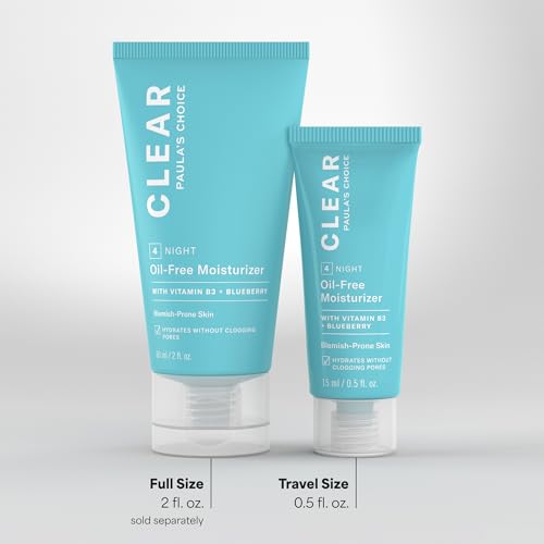 Paula's Choice CLEAR Oil-Free Lightweight Face Moisturizer | Hyaluronic Acid for Acne-Prone Skin with Pore-Minimizing Niacinamide & Soothing Antioxidants, Calms Redness