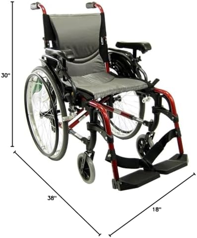 Karman 29 pounds S-305 Ergonomic Wheelchair 18" Pearl Silver