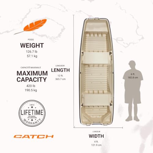 Pelican - Boat Intruder 12 - Jon Fishing Boat - 12 ft. - Great for Hunting/Fishing, Khaki/Beige