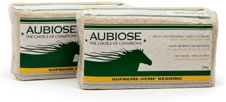 Aubiose French Hemp Bedding 44lb — Chicken Coop & Horse Stall Bedding | Ultra Low Dust, Odor Control