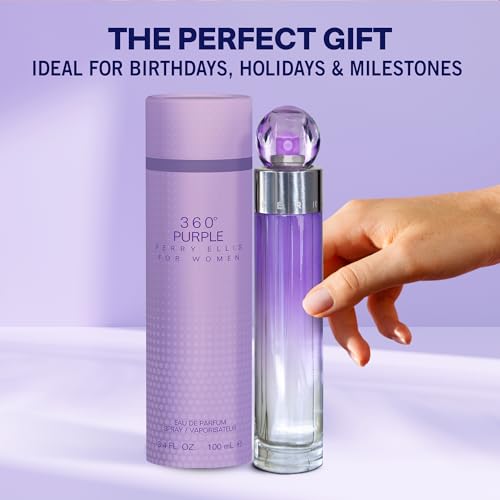 Perry Ellis 360° Purple Eau De Parfum Spray for Women, 3.4 Fl Oz (100 mL) | Perfume for Women, Fruity & Floral Fragrance, EDT, Designer Scent for Her, Long Lasting, Made in USA
