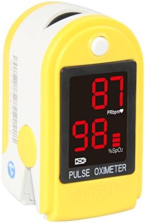 Concord Basics Fingertip Pulse Oximeter - Blood Oxygen Saturation Monitor with Carrying Case, Batteries, Silicone Cover & Lanyard - Easy to Use