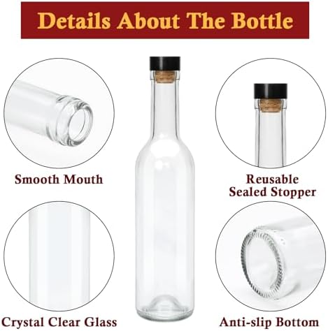 12 Pack 12oz Glass Bottles with Cork Lids