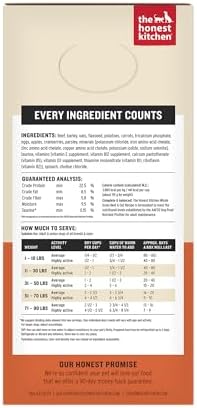 The Honest Kitchen Human Grade Wholemade™ Dehydrated Whole Grain Dog Food - Complete & Balanced Meal or Topper - Beef & Oat