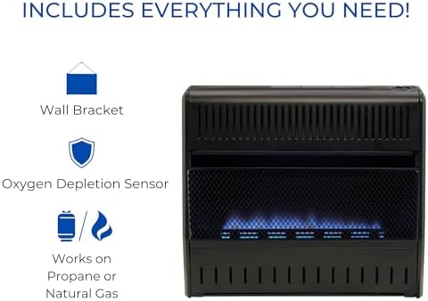 ProCom Dual Fuel Ventless Blue Flame Garage Heater - 30,000 BTU, T-Stat Control - Model# MNSD300TGA