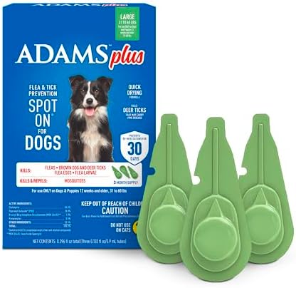 ADAMS Plus Flea & Tick Prevention Spot On for Extra Large Dogs, 3 Pack