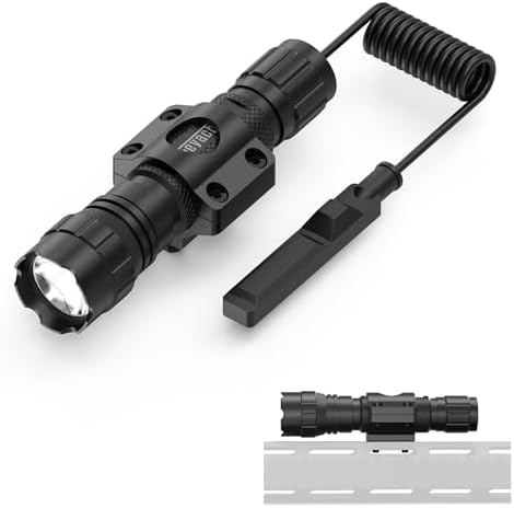 Feyachi FL22 Tactical Flashlight 1200 Lumens LED Light M Lock Rail Mount Ar Flashlight with Pressure Switch