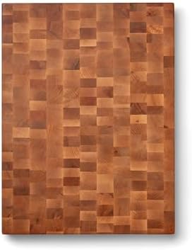John Boos CCB Series Square Wooden Maple Cutting Board 18”x18” – 2.25” Thick, 22-lb Reversible Butcher Block with End-Grain & Finger Grips – Made in the USA