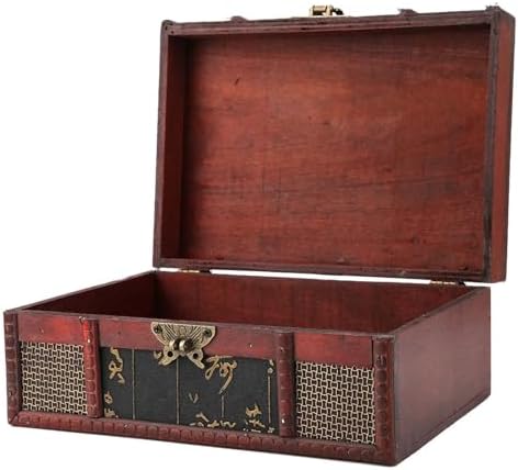 9.1x6.3x3.9 in Vintage Box Treasure Wooden Box Jewelry Boxes | Chinese Vintage Box for Storing Books Bibles Documents Jewelry
