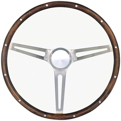 Grant 967-0 Classic Nostalgia Style Steering Wheel with Hardwood Grip and Brushed Stainless Spokes