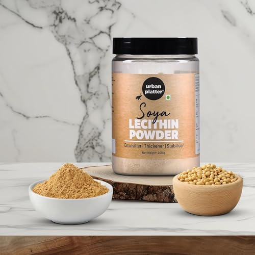 Urban Platter SOYA Lecithin Powder | 7.05 Oz (200g) | Natural Emulsifier, Thickener & Stabiliser | Plant-Based & Vegan | Ideal for Baking, Chocolates