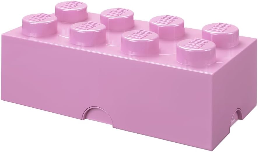 LEGO Storage Brick 8 12.1 L Storage Box with Lid Pink | Durable PVC-free plastic container for bricks, toys and clothes. Compatible with LEGO Brick Drawers and other 8-stud bins