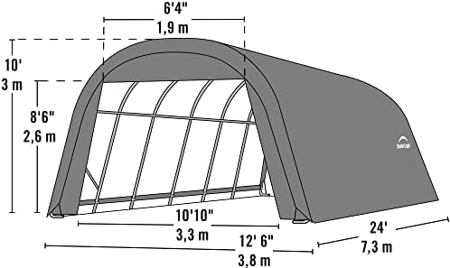 ShelterLogic 73342 Green 12'x20'x10' Round Style Shelter
