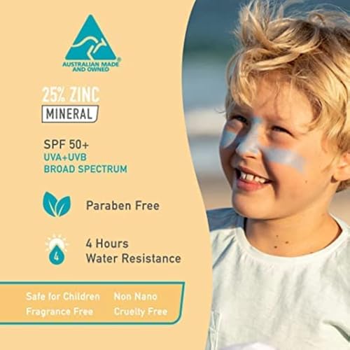 Sun Zapper Zinc Oxide Mineral Sunscreen Stick – SPF 50+ Water Resistant – 4-Pack (Pink, Blue, Green