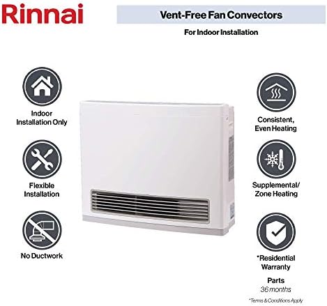 Rinnai FC824P Ventless Propane Heater with Programmable Thermostat | Energy Efficient Space Heater, Wall Mounted, Indoor Use, Easy Installation